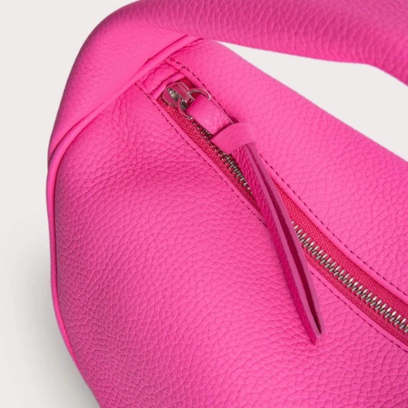BY FAR Cush Hot Pink Leather Shoulder Bag - Picture 6 of 15